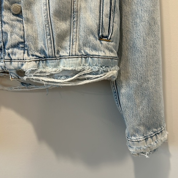 Hudson Jeans Distressed Light Wash Slouchy Denim Jean Jacket 100% Cotton Medium - Picture 8 of 9